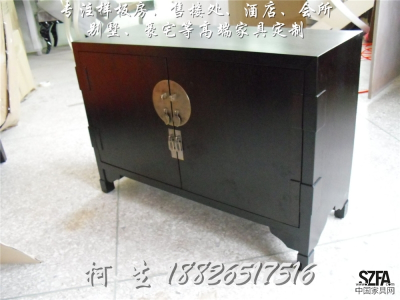 床頭柜、矮柜、餐邊柜、新中式家具、樣板房家具、中式家具、深圳家具廠 18826517516 柯生 (1)